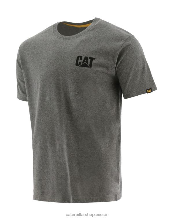 Caterpillar t-shirt de marque gris chiné foncé Hommes 0T2P8213 | hauts et vêtements d'extérieur