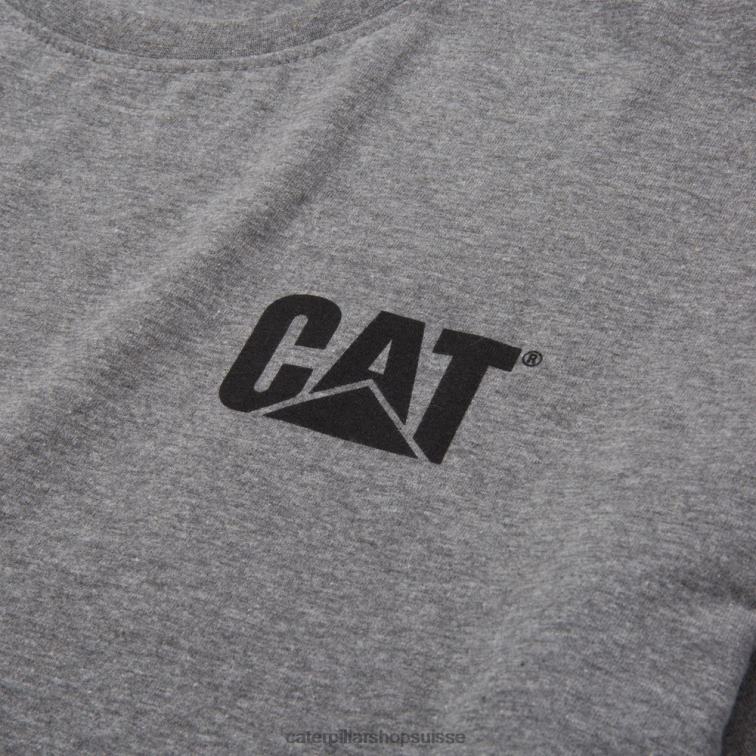 Caterpillar t-shirt de marque gris chiné foncé Hommes 0T2P8213 | hauts et vêtements d\'extérieur