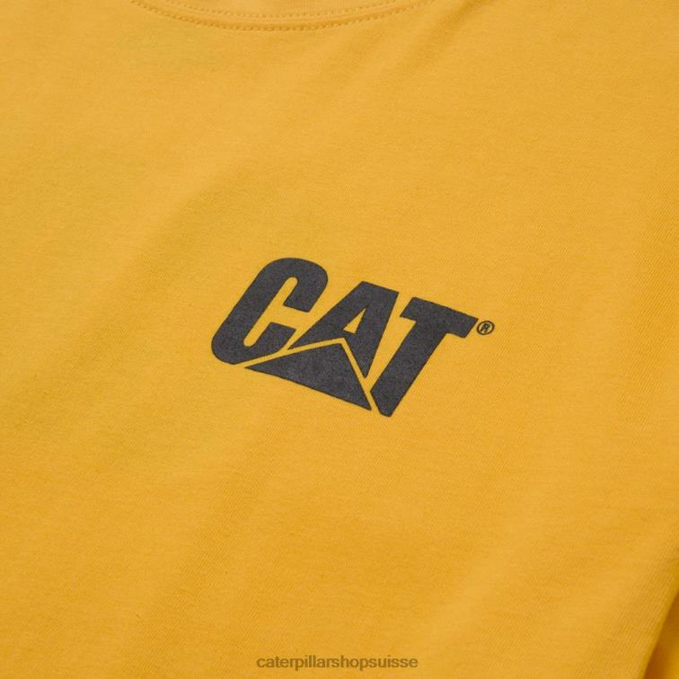 Caterpillar t-shirt de marque jaune Hommes 0T2P8211 | hauts et vêtements d\'extérieur
