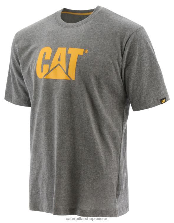 Caterpillar t-shirt à logo gris Hommes 0T2P8243 | hauts et vêtements d'extérieur