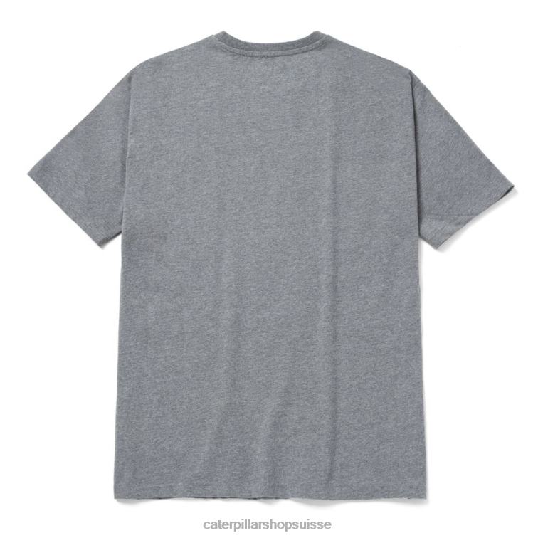 Caterpillar t-shirt à logo gris Hommes 0T2P8243 | hauts et vêtements d\'extérieur