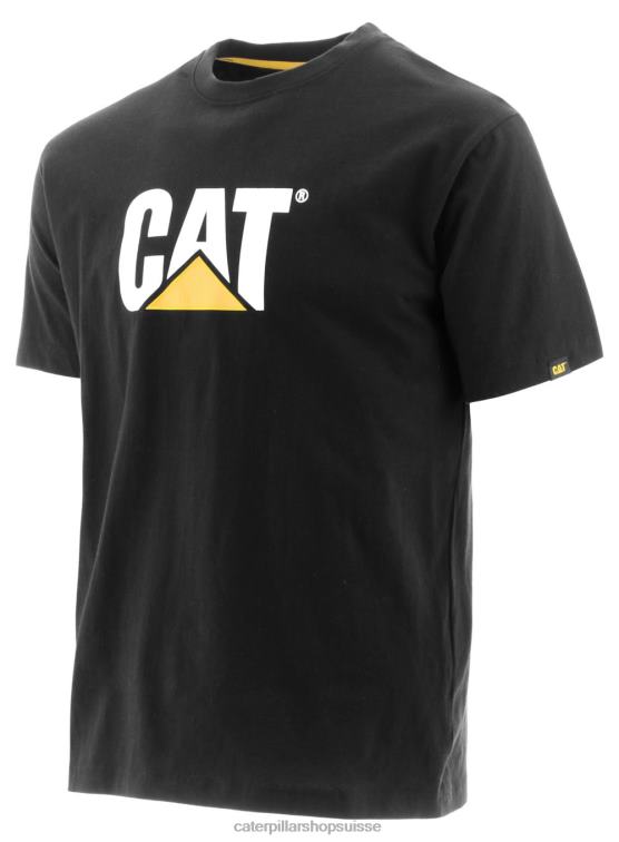Caterpillar t-shirt à logo noir Hommes 0T2P8242 | hauts et vêtements d'extérieur