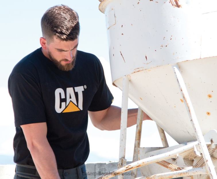 Caterpillar t-shirt à logo noir Hommes 0T2P8242 | hauts et vêtements d\'extérieur