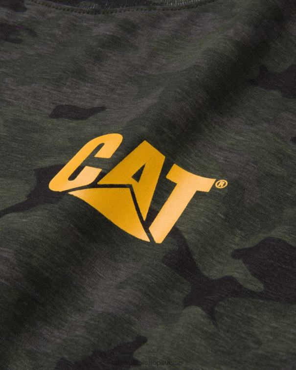 Caterpillar t-shirt à manches longues à bannière de marque camouflage de nuit Hommes 0T2P8226 | hauts et vêtements d\'extérieur