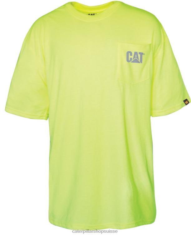 Caterpillar t-shirt à poche haute visibilité jaune pour homme Hommes 0T2P8215 | hauts et vêtements d'extérieur