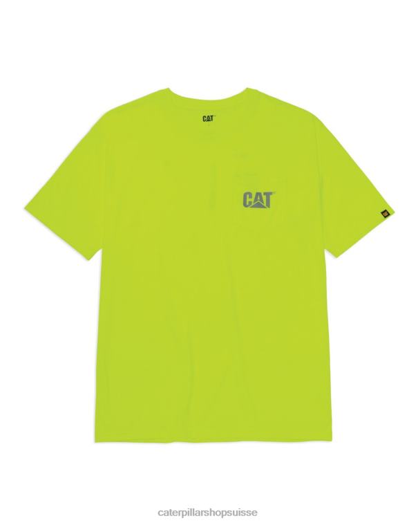 Caterpillar t-shirt à poche haute visibilité jaune pour homme Hommes 0T2P8215 | hauts et vêtements d\'extérieur