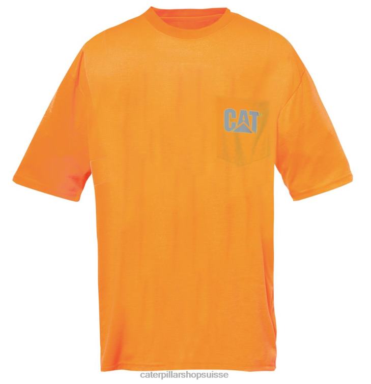 Caterpillar t-shirt à poche haute visibilité orange Hommes 0T2P8214 | hauts et vêtements d'extérieur