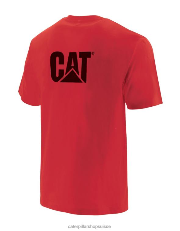Caterpillar t-shirt à poche à logo rouge Hommes 0T2P8236 | hauts et vêtements d\'extérieur