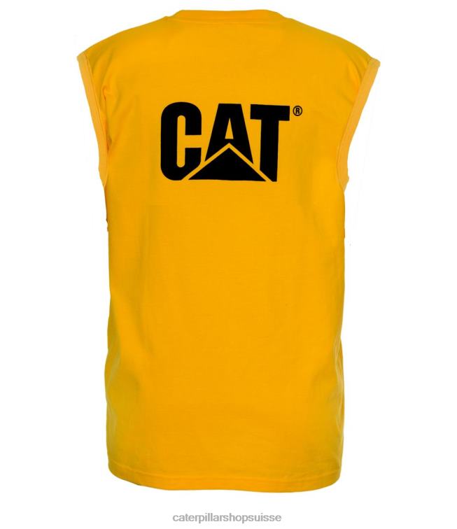 Caterpillar t-shirt à poche sans manches jaune Hommes 0T2P8232 | hauts et vêtements d\'extérieur