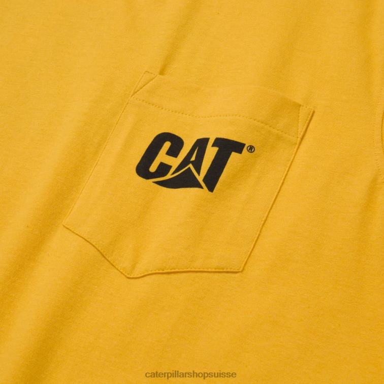 Caterpillar t-shirt à poche sans manches jaune Hommes 0T2P8232 | hauts et vêtements d\'extérieur